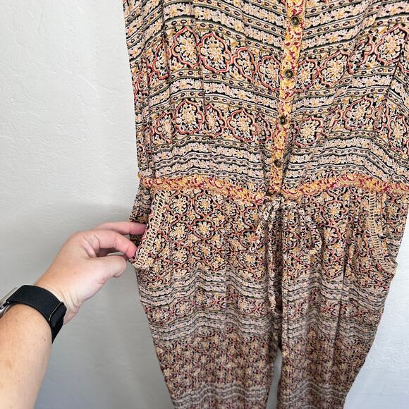 Anthropologie Lilka Dani Sleeveless Floral Tie Waist Straight Leg Jumpsuit Small - Picture 4 of 16